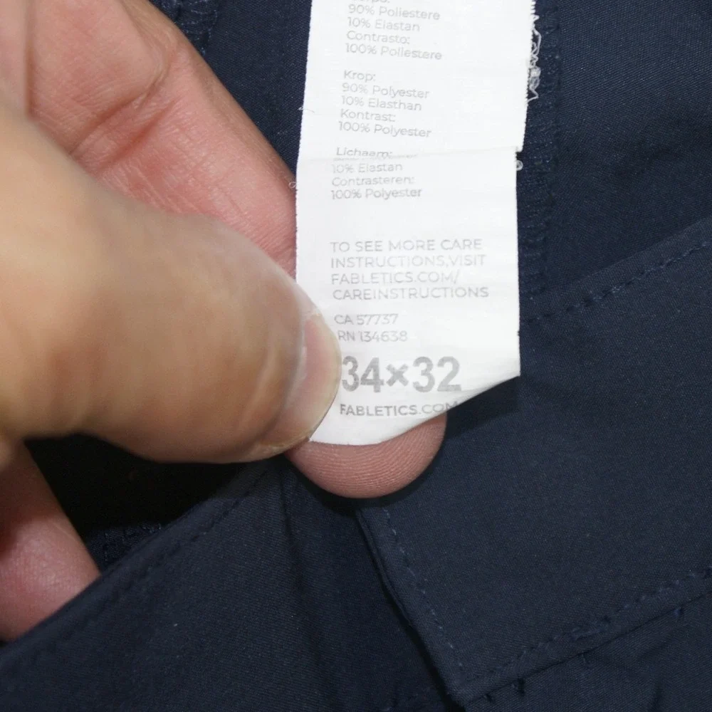 Fabletics The Only Pants 24-7 34x32 Navy Blue Stretch Golf Performance PT2253840